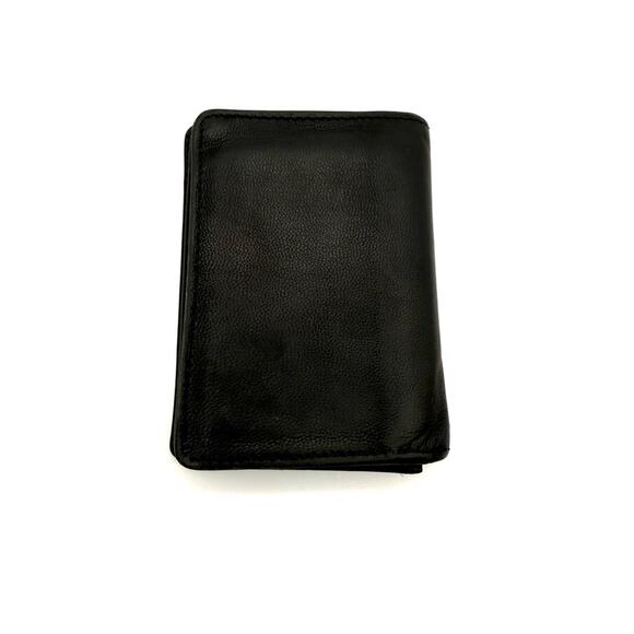 Tumi Black Leather Mini Bi-Fold Card Holder Wallet with ID Slot - Picture 5 of 9